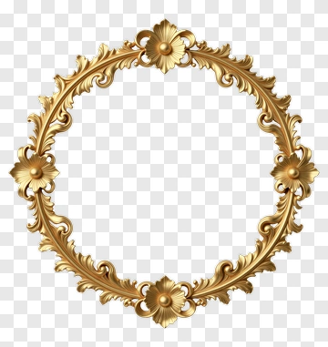 Gold Ornate Frame With Floral Motifs PNG