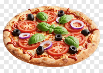 Vegetable Pizza With Fresh Ingredients PNG