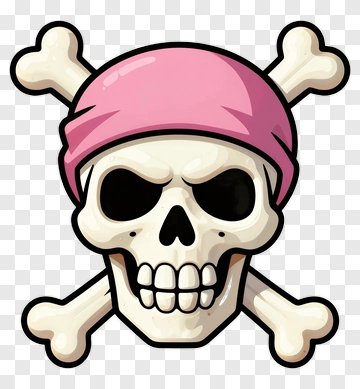 Pirate Skull With Pink Bandana PNG