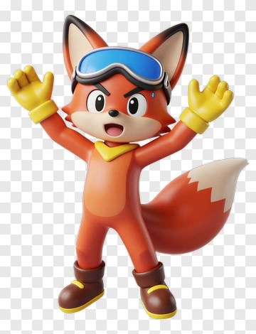 Energetic Fox In Action Pose PNG