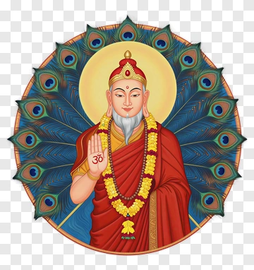 Buddha With Peacock Feathers PNG