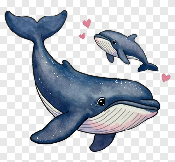 Mother And Baby Whale PNG