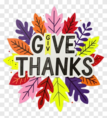 Give Thanks Thanksgiving Leaves PNG