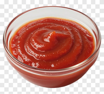 Red Ketchup In Glass Bowl PNG
