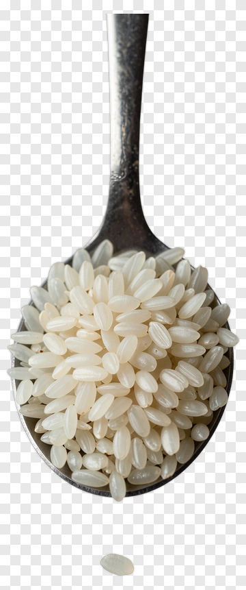 White Rice On A Metal Spoon PNG