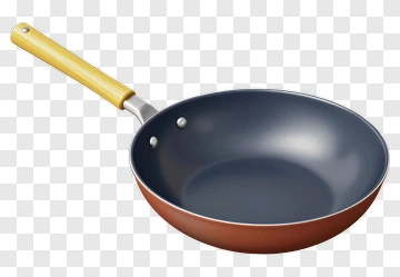 Wok With Wooden Handle PNG