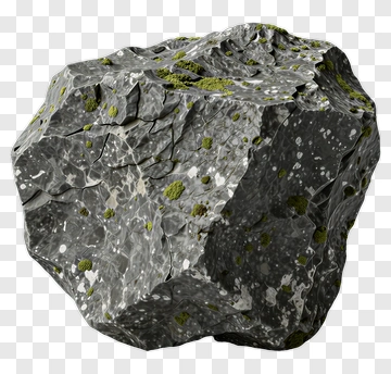 Gray Rock With Green Moss PNG