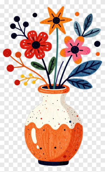 Floral Arrangement In Vase PNG