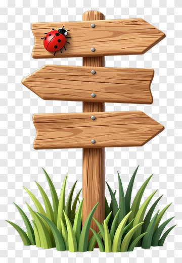 Wooden Signpost With Ladybug PNG