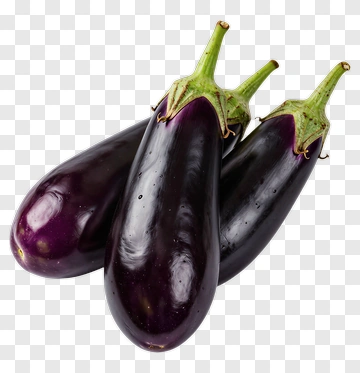 Three Eggplants PNG