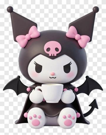 Kuromi Holding A Cup PNG
