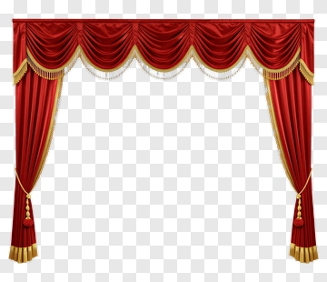 Red Velvet Curtain With Gold Trim PNG