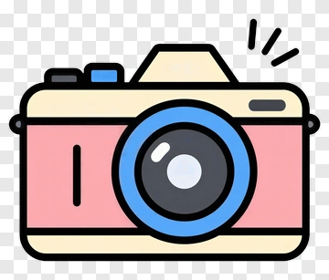 Pink Camera With Blue Lens PNG