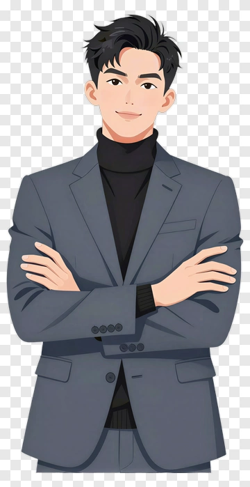Cartoon Man In Suit PNG