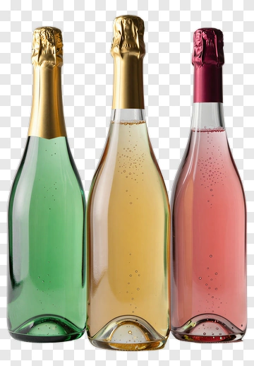 Three Colorful Sparkling Bottles PNG
