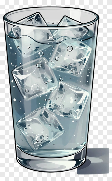 Glass Of Icy Drink With Ice Cubes PNG