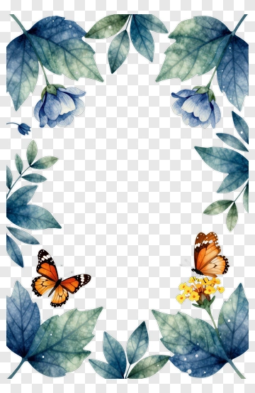 Butterflies And Flowers In Watercolor PNG