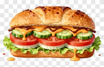 Delicious Sandwich With Fresh Ingredients PNG