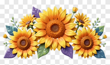 Sunflower Decorative Arrangement PNG