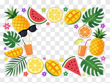 Tropical Fruit And Drink Collection PNG