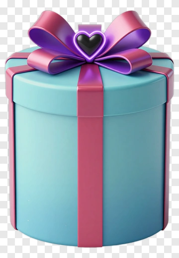 Blue Gift Box With Pink Bow PNG