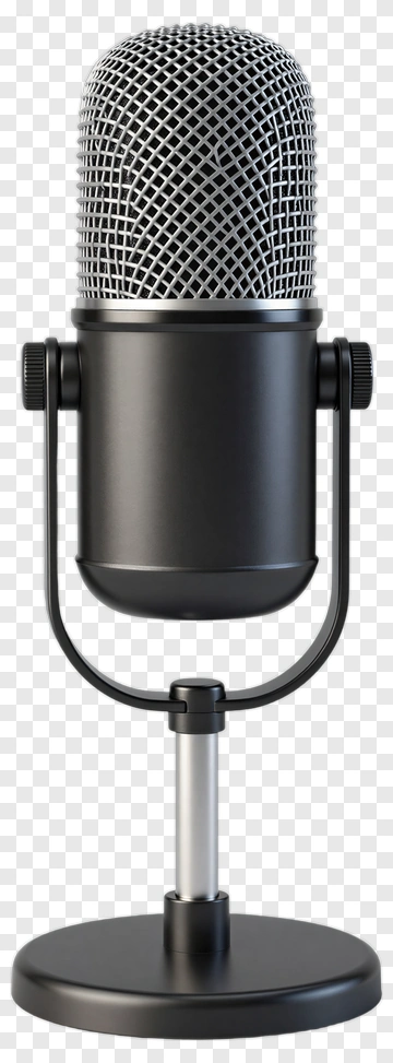 Black And Silver Microphone PNG