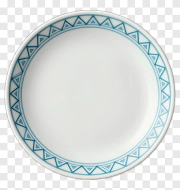 Blue Geometric Pattern Plate PNG