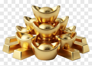 Stack Of Gold Ingot And Bars PNG