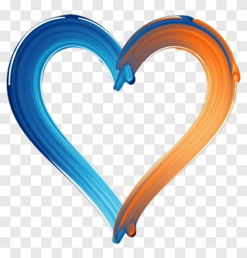 Blue And Orange Heart PNG
