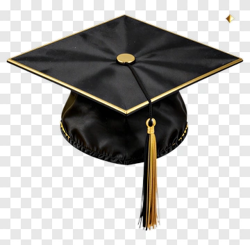 Graduation Cap With Gold Tassel PNG