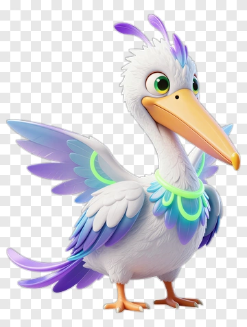 Fairy Bird With Purple Wings PNG