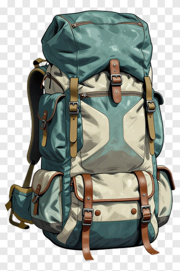 Hand-Drawn Hiking Backpack PNG