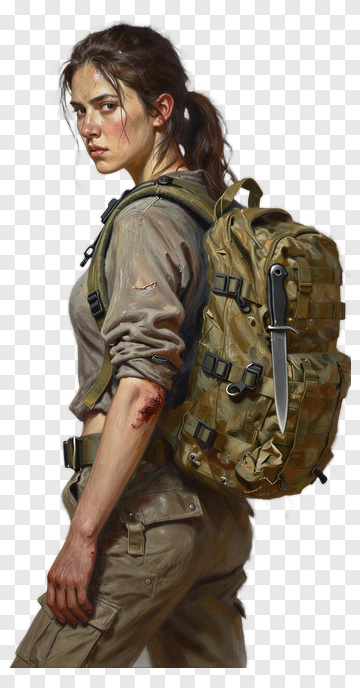 Woman Soldier In Combat Gear PNG