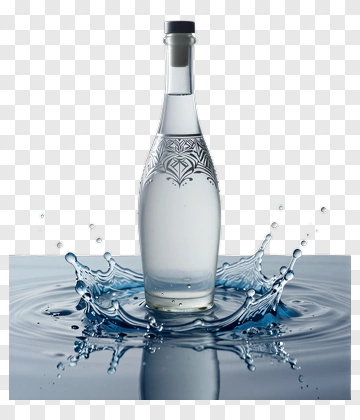 Clear Bottle With Water Splash PNG