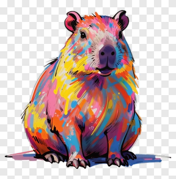 Colorful Capybara PNG