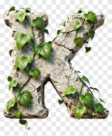 Stone Letter K With Ivy PNG
