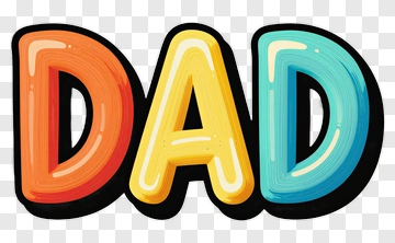 DAD Colorful Lettering PNG