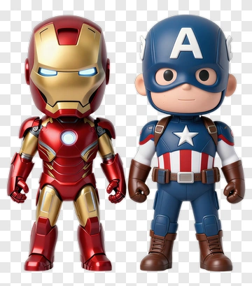 Iron Man And Captain America Figures PNG