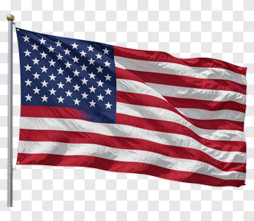 American Flag Waving In The Wind PNG