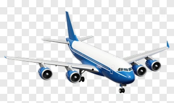 Blue And White Airplane PNG