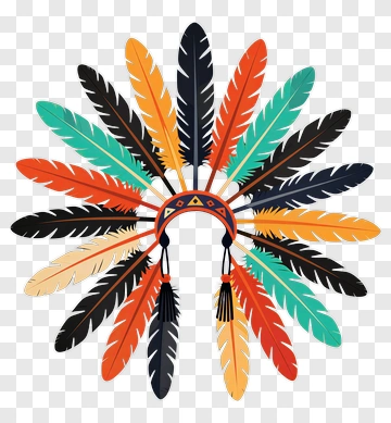 Vibrant Feather Headdress PNG