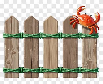 Orange Crab On Wooden Fence PNG