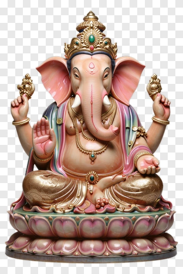 Ganesha Statue With Lotus Base PNG