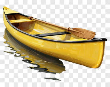 Yellow Canoe With Paddle PNG