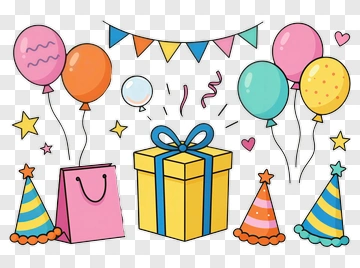 Birthday Party Supplies Collection PNG