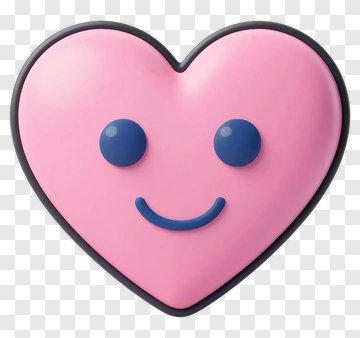 Pink Heart With Smile PNG