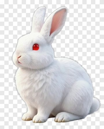 White Rabbit With Red Eye PNG