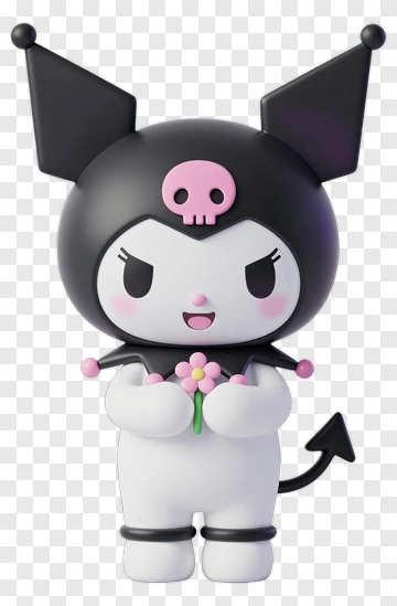 Kuromi Holding A Flower PNG