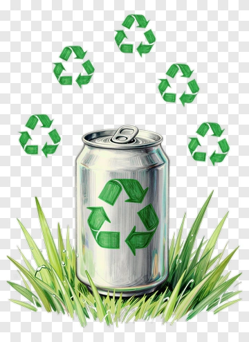 Aluminum Can With Recycling Symbol PNG