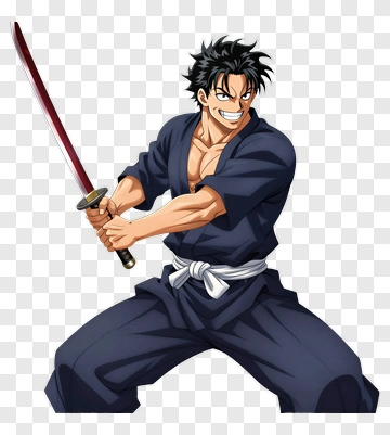 Samurai Fighter With Sword PNG